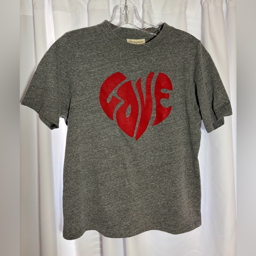 78 & SUNNY Grey “LOVE” T-Shirt size M